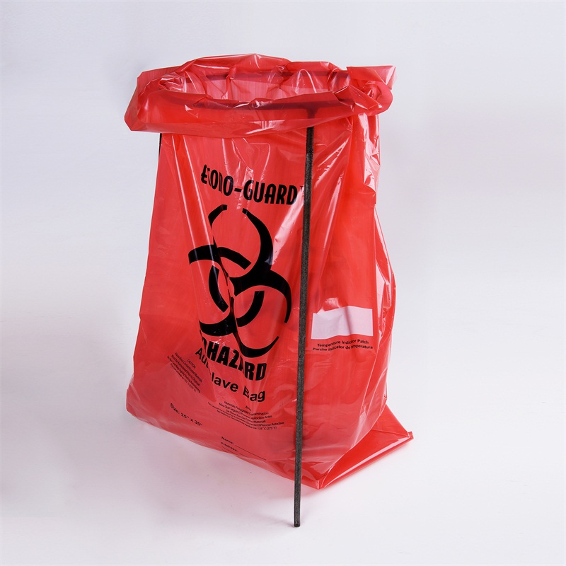 Red Autoclavable Polypropylene Plastic Biohazard Bags