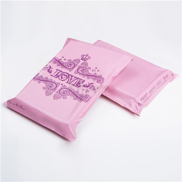 pink love design poly mailing bags