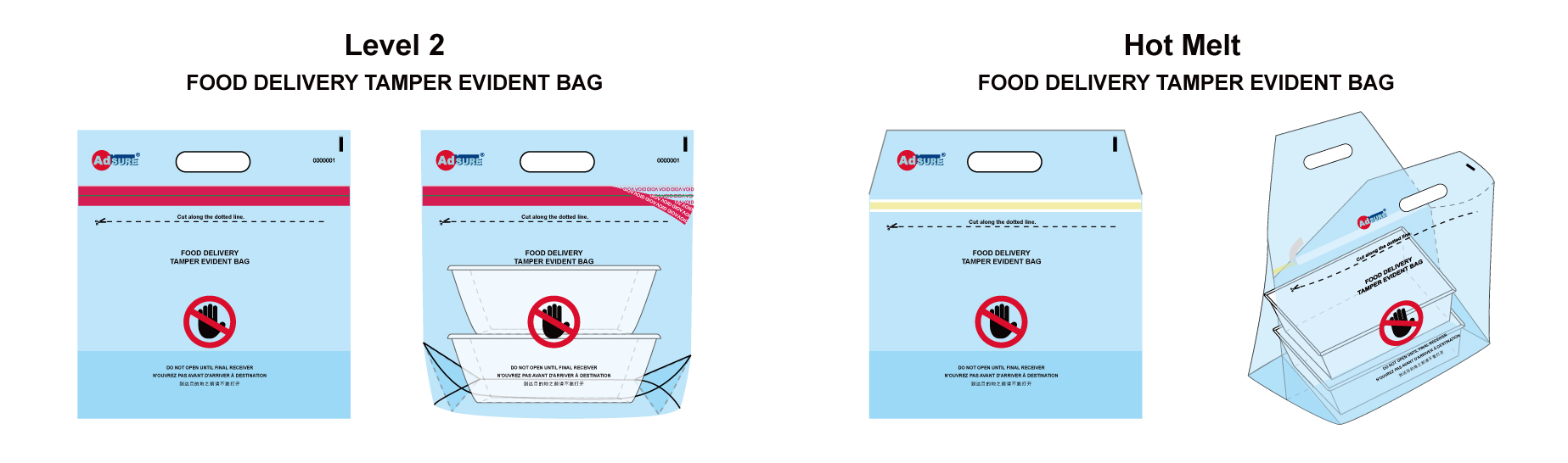 Tamper Evident Bags for Food Delivery and Restaurant