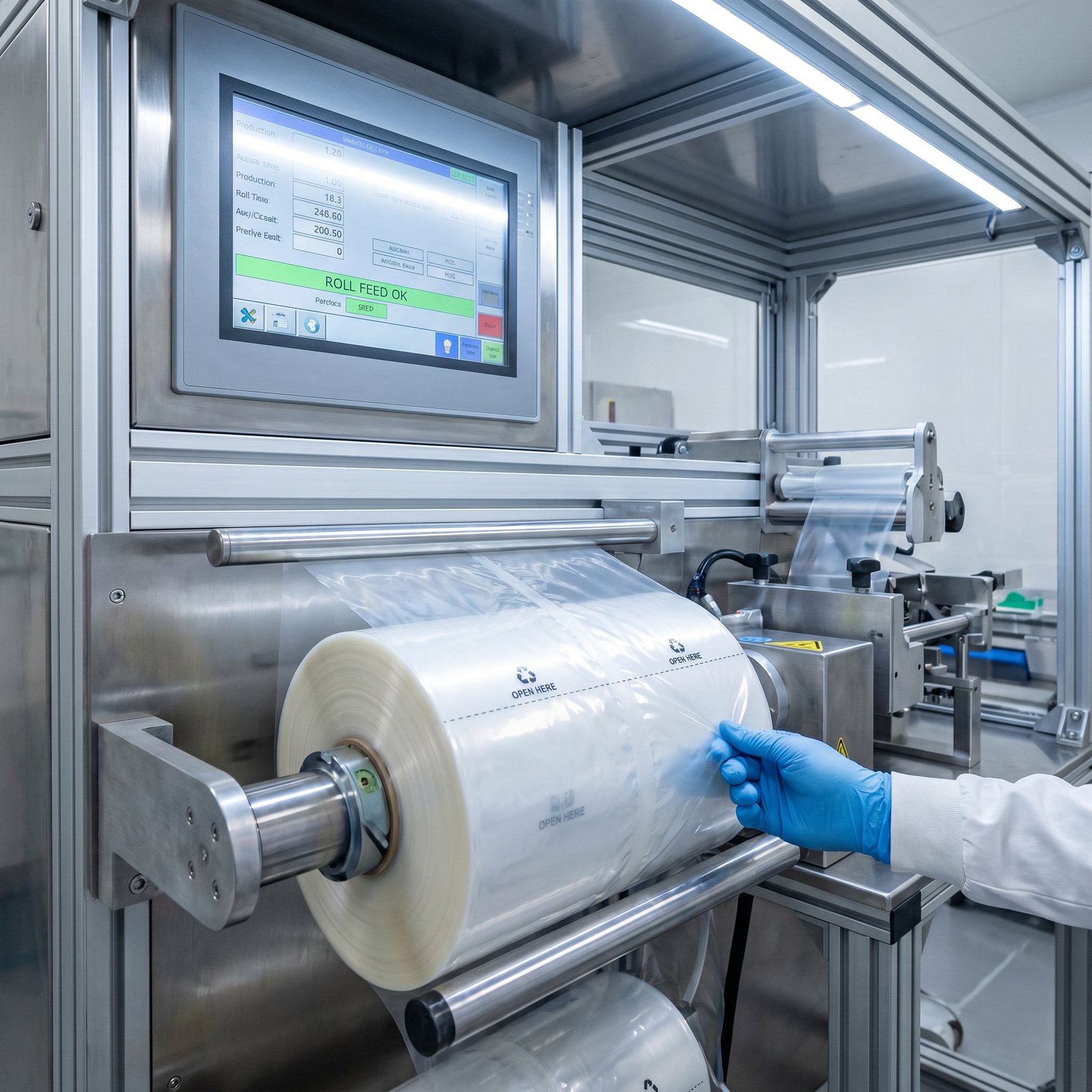 Adsure auto pre-opened bags compatible with Autobag®, Sharp Packaging and Pregis automatic bagging machines