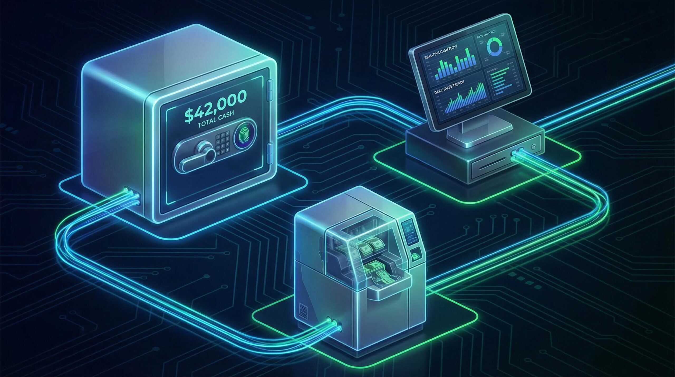 Advanced retail cash management technology and smart safes