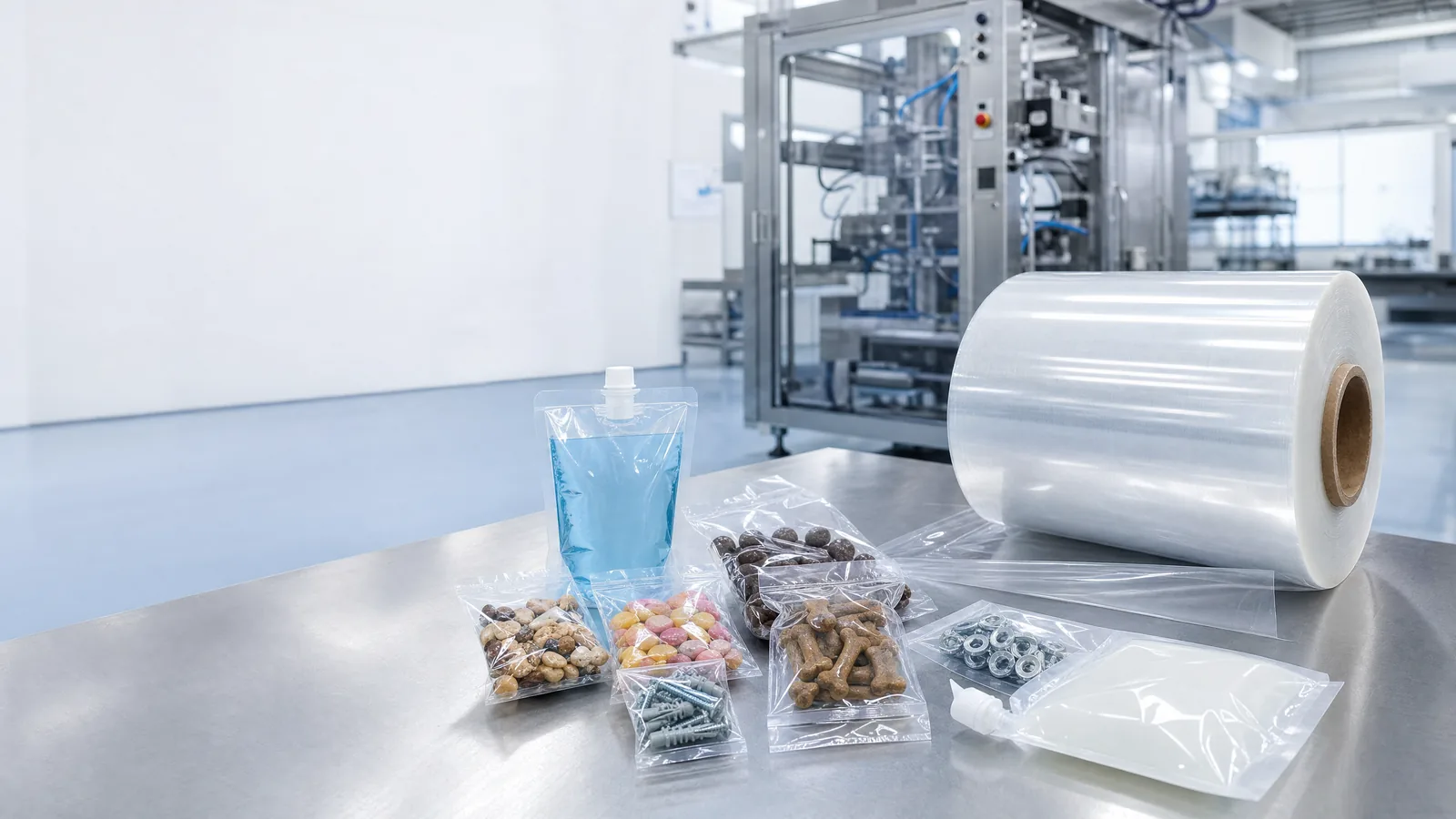 Mono PE FFS film for PPWR-ready small packaging