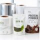Dry food flexible film rolls and finished pouches for tea, protein powder and spices